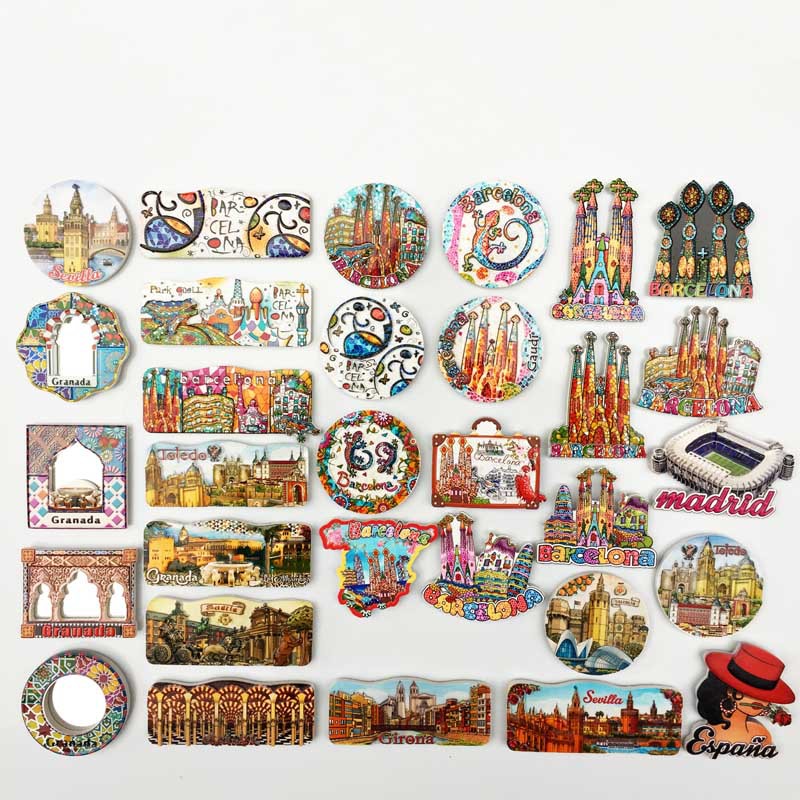 's Spanish Creative Travel Commemorative Decorative Crafts UVMagnetic Refrigerator Magnets