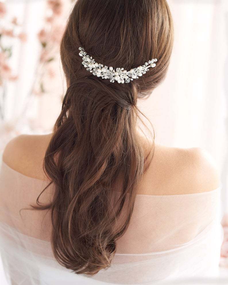 跨境熱銷個性新娘手工珍珠發梳頭飾 婚紗禮服配飾 新娘盤發髮飾