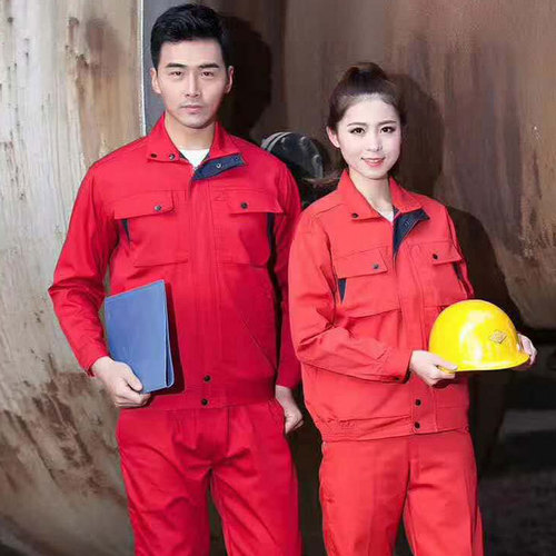 Factory direct sales spring and autumn long-sleeved canvas work clothes full process security clothes auto repair factory workshop engineering clothes