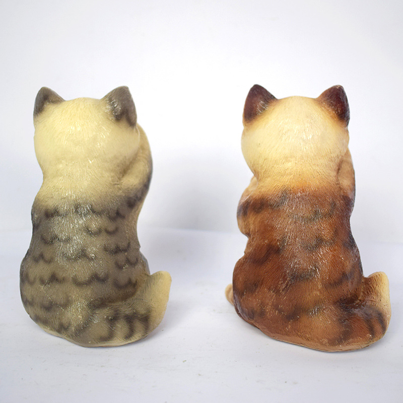 太阳能动物小猫咪地插灯树脂工艺品摆件花园庭院微景观节日装饰灯