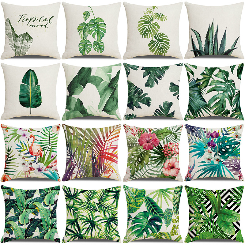 Fashion Plant Linen Pillow Cases display picture 1