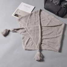 品牌女士针织空调披肩韩版夏季新款百搭披巾学生毛线三角镂空围巾