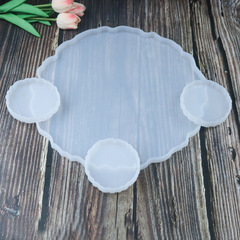 Biyixing Products DIY Crystal Resin Droplet Mold Silicone Large Round Tray for Making Mirror Silicone Display Platform