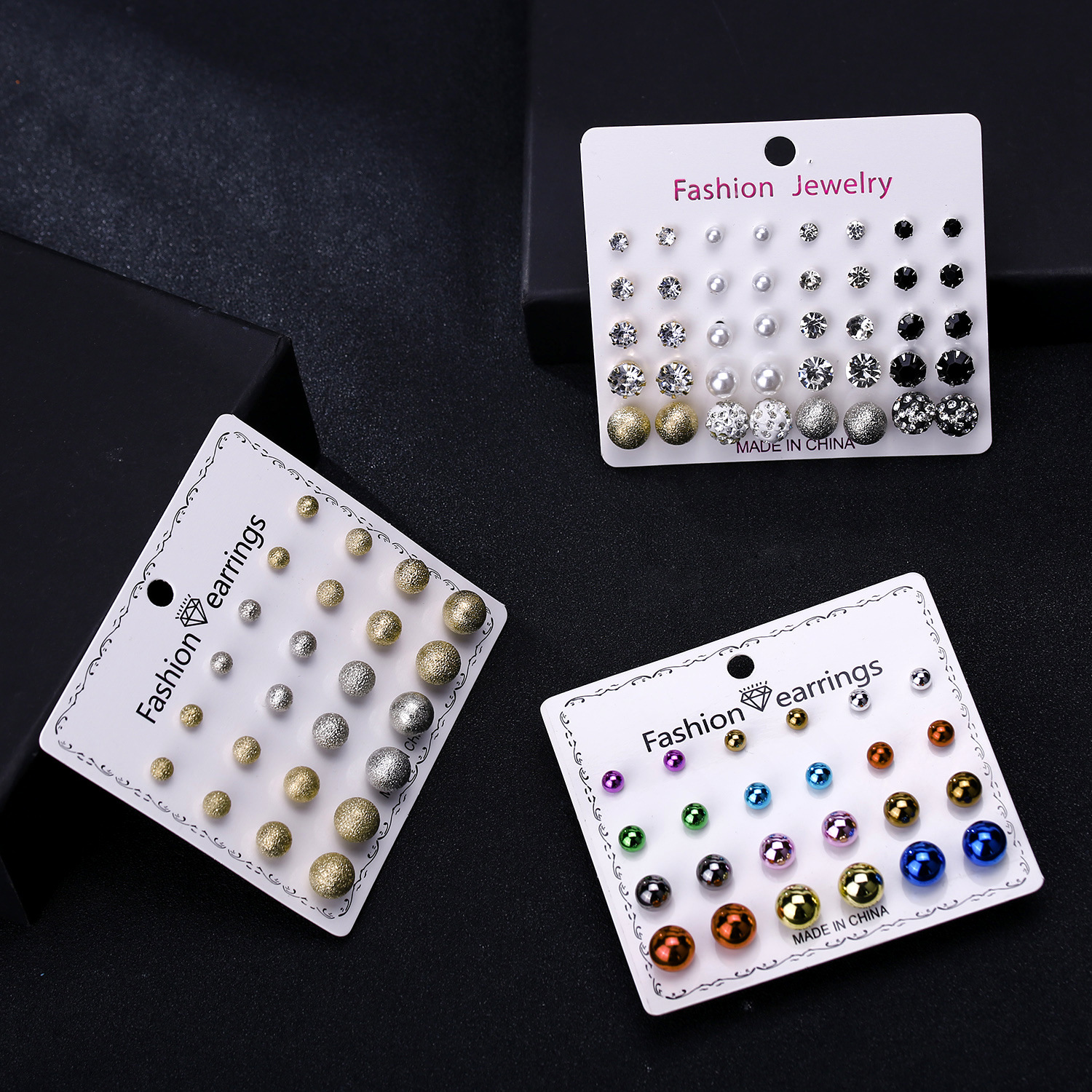 Fashion Star Heart Shape Alloy Inlay Zircon Women's Ear Studs 20 Pairs display picture 3