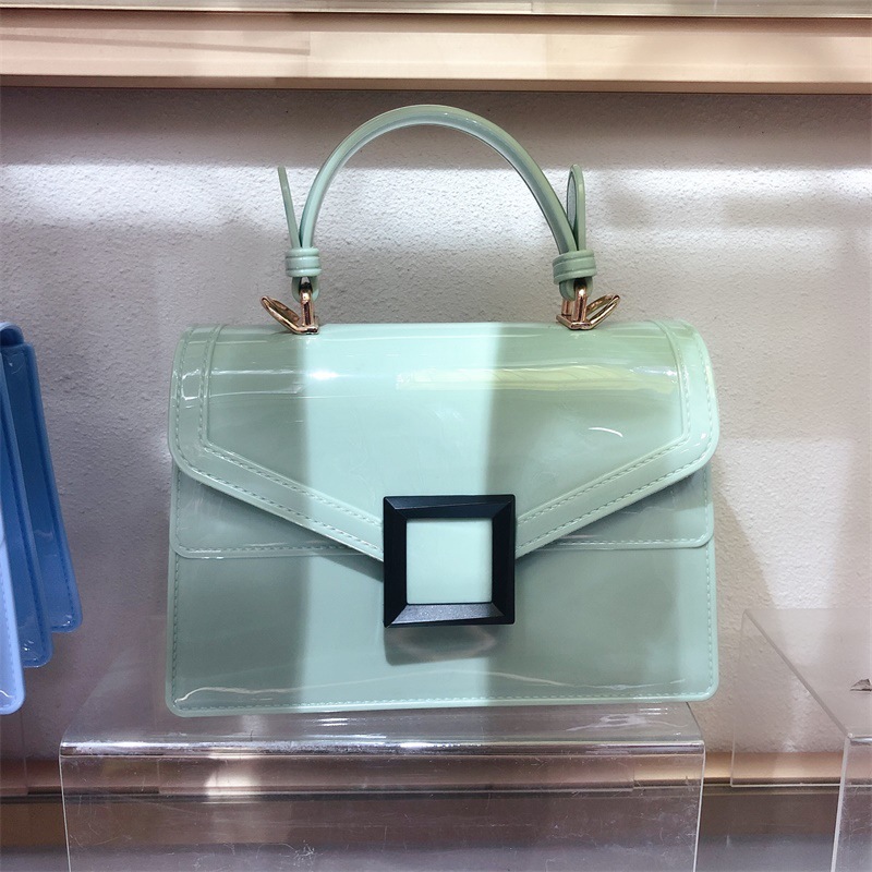 Clearance jelly bag, transparent pvc women's bag, gradient color small square bag, handbag, single-shoulder crossbody women's bag in stock undefined