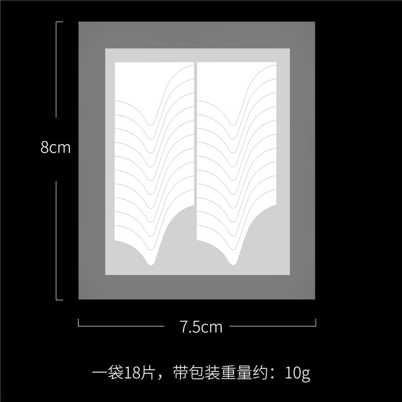 Pegatinas de uñas francesas de manicura transfronteriza línea de sonrisa Pegatinas de uñas francesas 18 Mixto