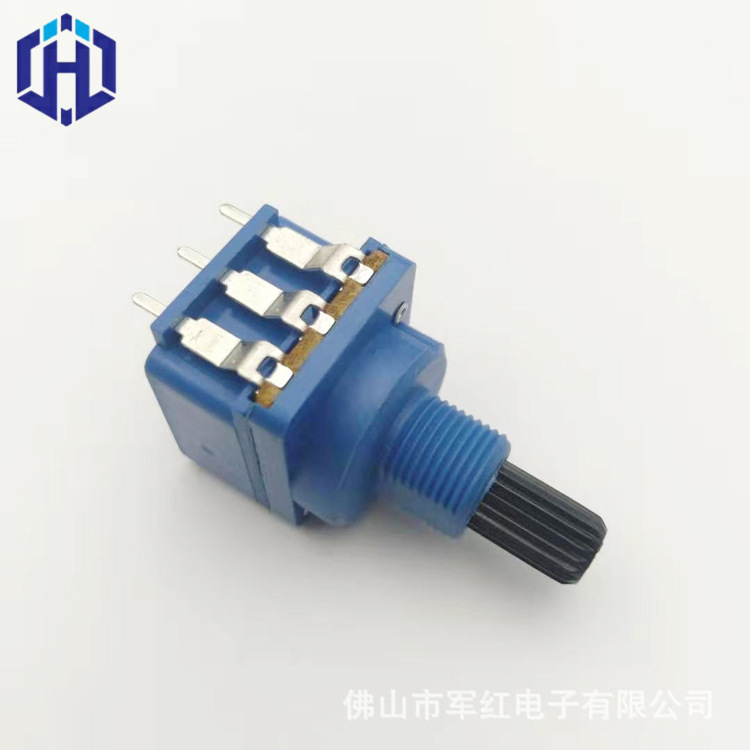 17mm旋转带开关电位器 台湾碳膜调光调速大电流10A 500K
