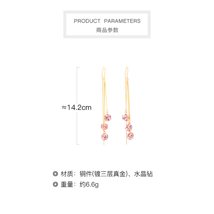 Simple Long Diamond Tassel Earrings display picture 1