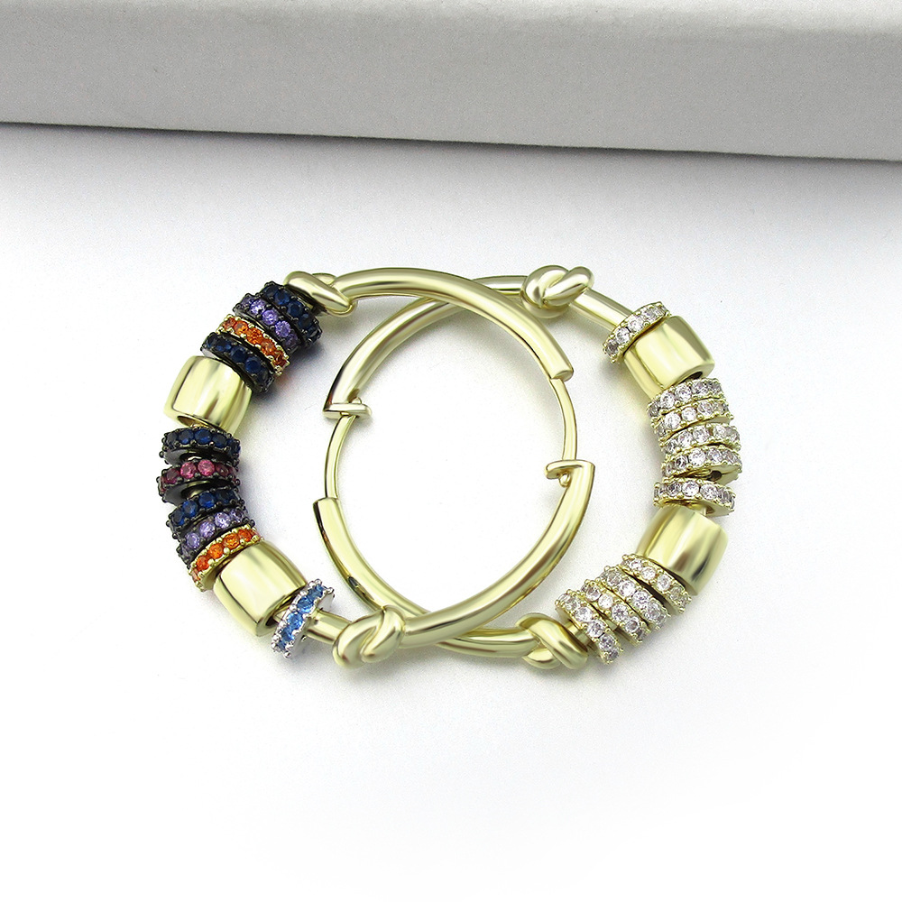 New Romantic Colorful Golden Geometric Multi-circle Rainbow Earrings  Fashion Earrings Nihaojewelry Wholesale Single display picture 6