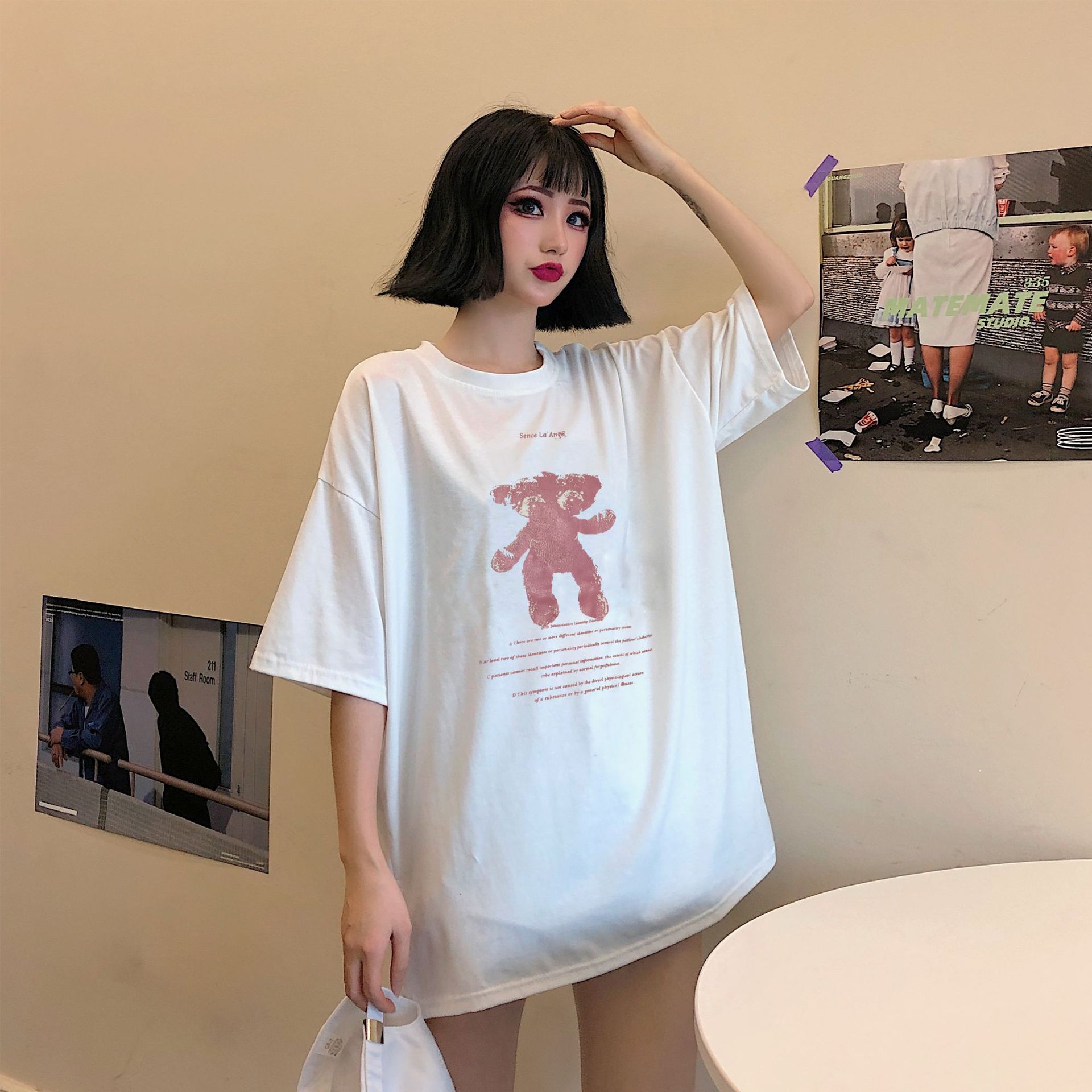 2020春夏大碼女裝洋氣印花短袖T恤女休閑百搭學生上衣寬松網紅ins