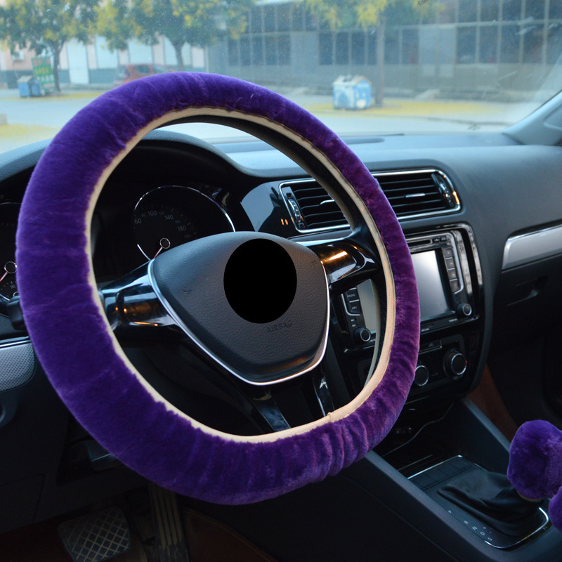 Cubierta de la rueda de dirección coche felpa anillo no de goma otoño e invierno cálido práctico hombres y mujeres volante cubierta de la fábrica al por mayor cubierta de la manija