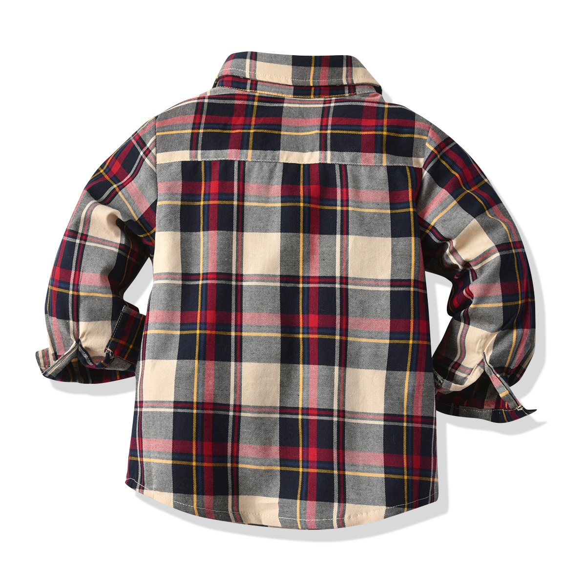 Boy's Check Shirt Neckline Bib Gentleman's Four-piece Set display picture 12