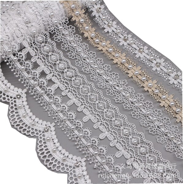 Spot new handmade nail pearl water -soluble hollow pearl lace…