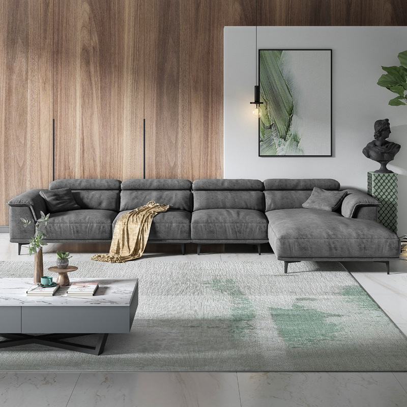 science and technology Busha a living room modern Simplicity Small apartment Northern Europe Down Light extravagance Disposable Fabric art sofa combination