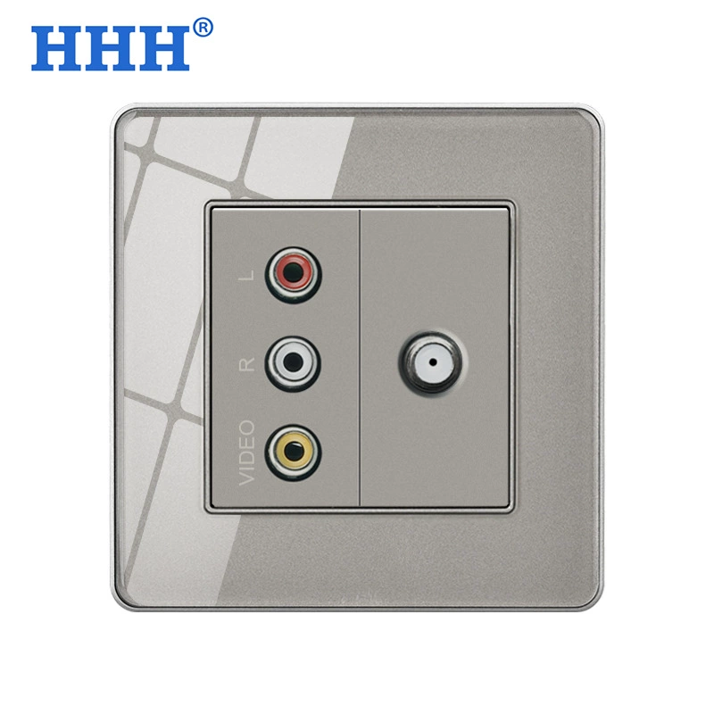Multimedia socket panel AV headset audio Lotus three -hole socket+3.5 audio with single -port USB socket surface