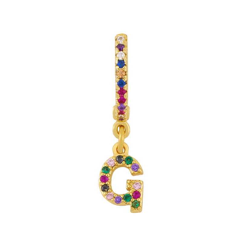 Clip Earrings 26 Alphabet Earrings Micro-set Color Zircon Alphabet Ear Clips Women display picture 28