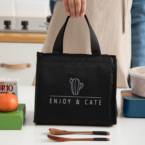 Waterproof thickened lunch box bag, aluminum foil thermal insulation bag, canvas lunch box bag with meals, warm and refrigerated work tote bag