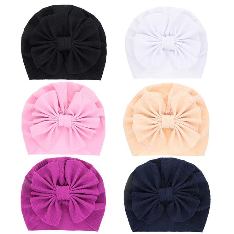 Children's Solid Color Big Bow Hat display picture 1