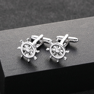 Europe and America Cross border Selling Pirate rudder Simplicity Geometry personality business affairs Gentleman originality Naval Air Cufflinks