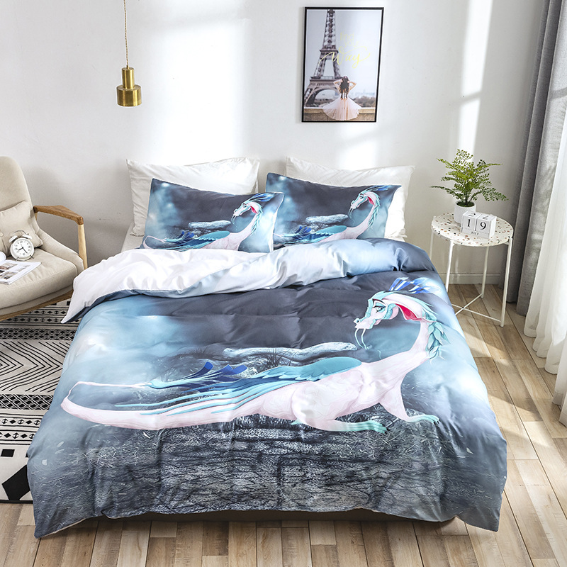 3d数码印花大版恐龙ebay亚马逊wish欧美热销床上用品被套三四件套