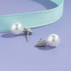 Fashionable earrings, universal zirconium from pearl, fresh cleaner, city style, Korean style