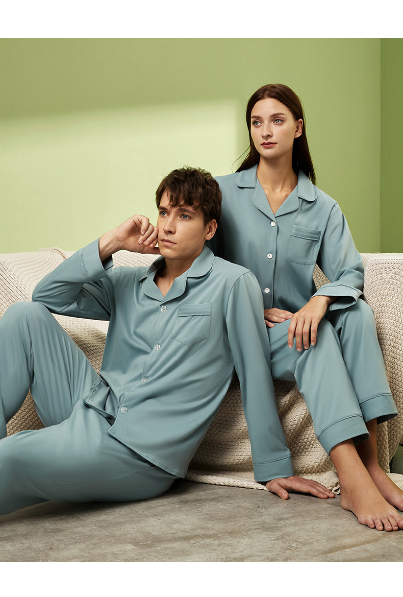 Pure Cotton Long-sleeved Cardigan  Pajamas Suit display picture 7