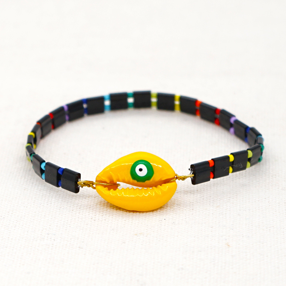 Diy Natural Shell Oil Drop Evil Eye Original Simple Tila Beaded Female Bracelet Miyuki Bead Beach Wind Jewelry Wholesale Nihaojewelry display picture 1