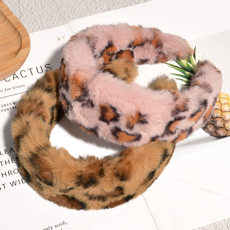 Leopard Print Retro Plush Headband display picture 4