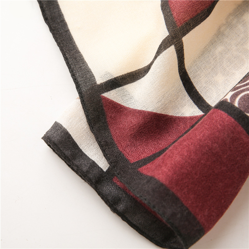 Seiden Schal Herbst Dünner Koreanischer Baumwoll-und Leinen Schal Für Frauen Dongdaemun Schal Mit Doppeltem Verwendung Zweck display picture 2