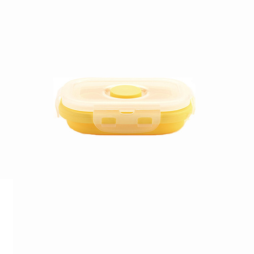 Silicone baby food supplement box foldable sealed box student fruit freshness office worker food portable lunch box