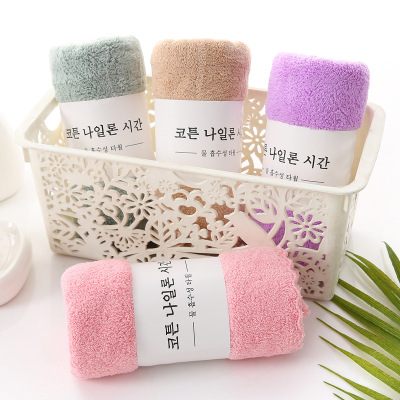 Coral velvet towel thickening water uptake Wash one's face Washcloth Beauty Daily gift towel customized wholesale