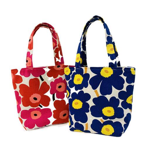 Cartoon Cute Dog Canvas Bag Coin Bag Plain Lunch Box Lunch Bag Casual Large Capacity Wrist Handbag Wholesale