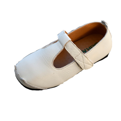  New Children's Leather Shoes Girls Genuine Leather Casual Princess Shoes Soft Cowhide Black Leather Shoes Cute Totoro Anti-Kick Head