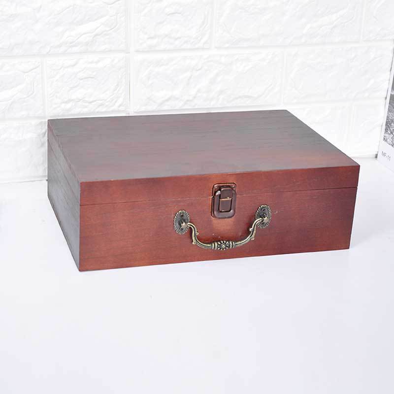 Table rectangular wooden storage box from natural wood
