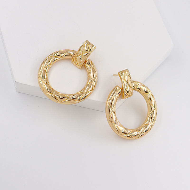 Fashion Round Alloy Plating Earrings 1 Pair display picture 2