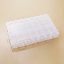 28格可拆卸diy多功能桌面分格盒耳釘化妝品收納工具鑽透明塑料盒