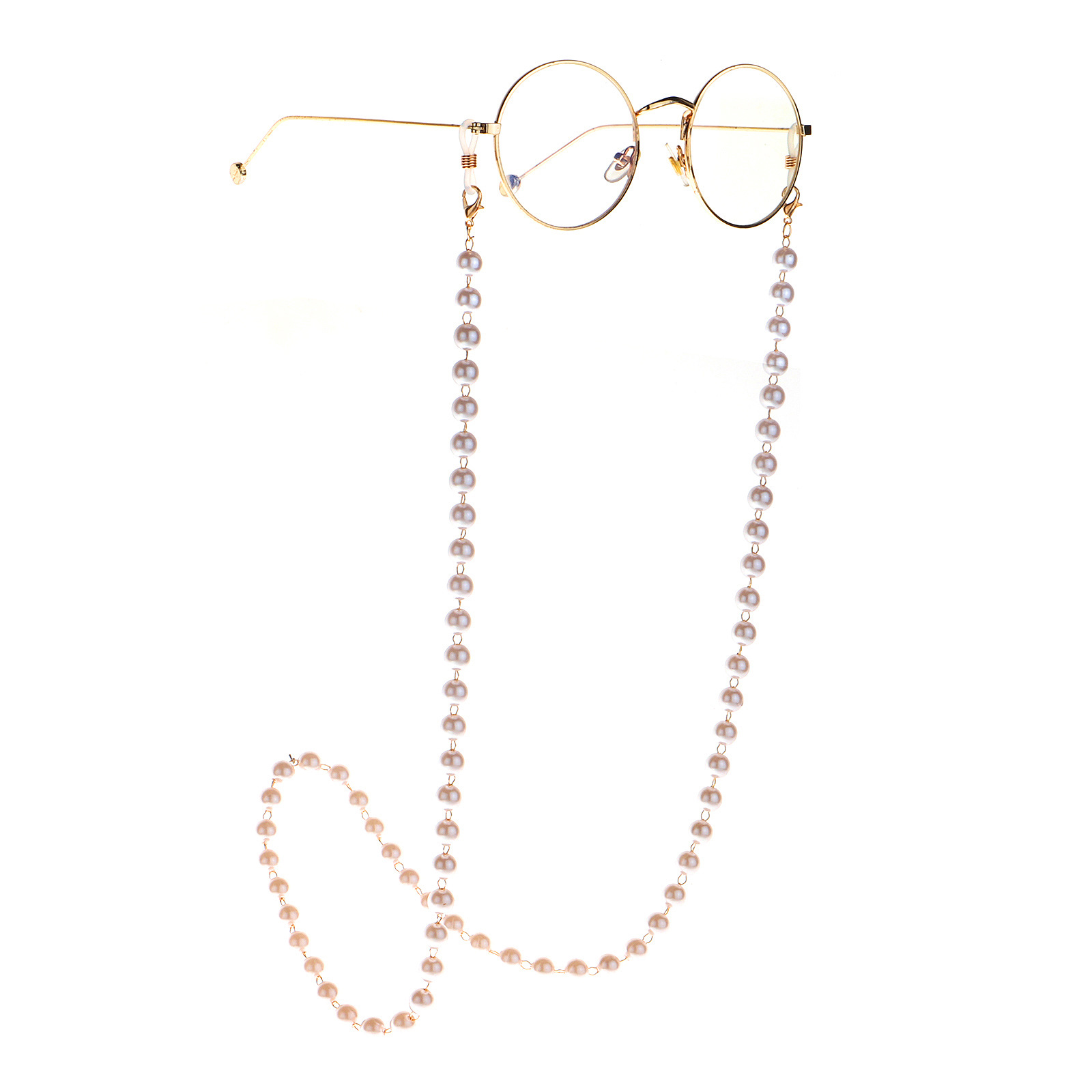 New 8mm Pearl Gold Glasses Chain Necklace Sunglasses Anti-lost Fashion Pearl Glass Chain Wholesale display picture 4