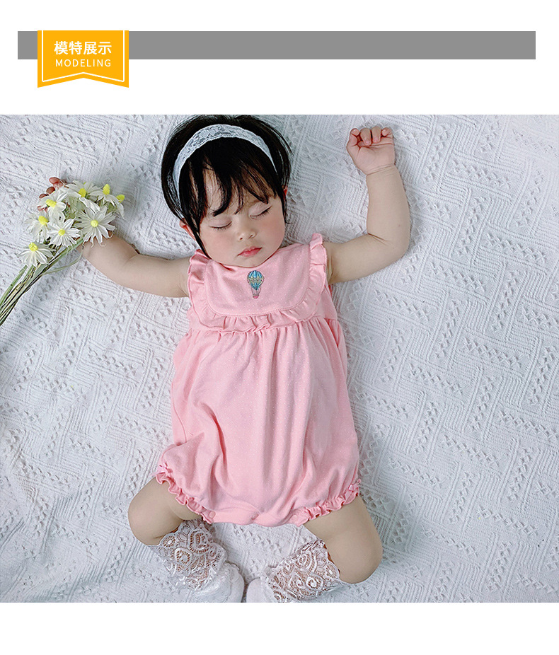 الصيف جديد 0-2 سنة طفلة الطفل الأزياء الكورية الحلو لطيف الوردي الأبيض نقطة سترة رداء الجملة Nihaojewelry display picture 10