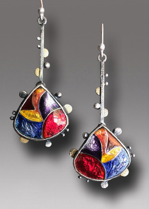 Fashion Crystal Enamel Earrings Bohemia Drop-shaped Sexy Earrings display picture 6