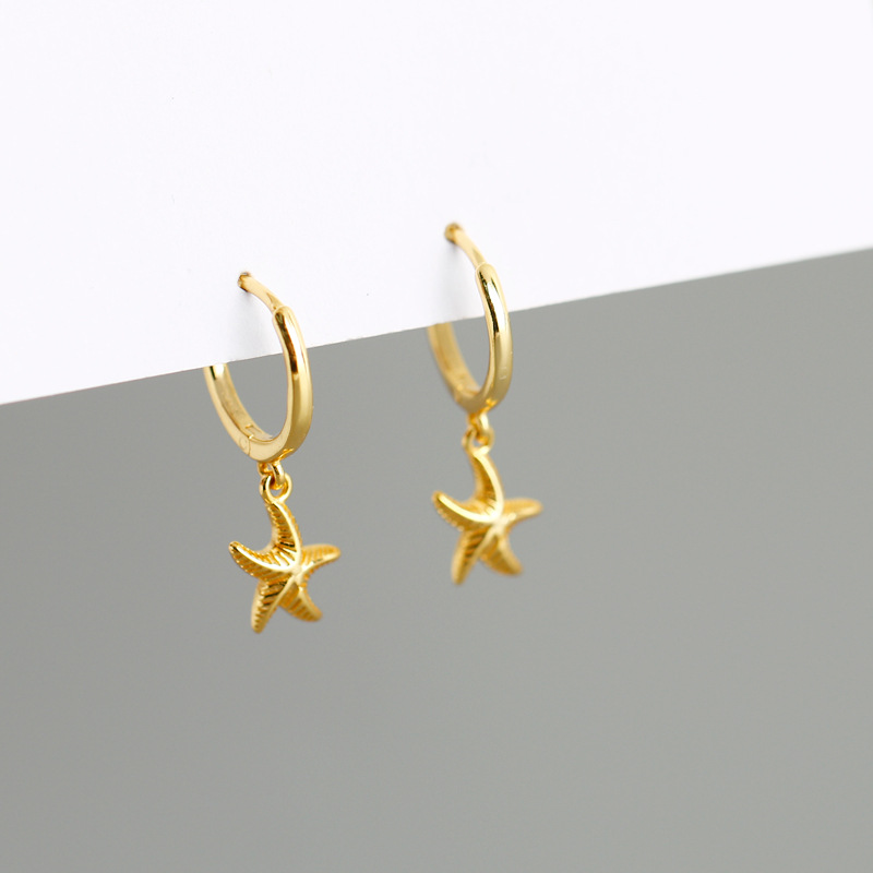 Fashion Starfish Sterling Silver Plating Drop Earrings 1 Pair display picture 1