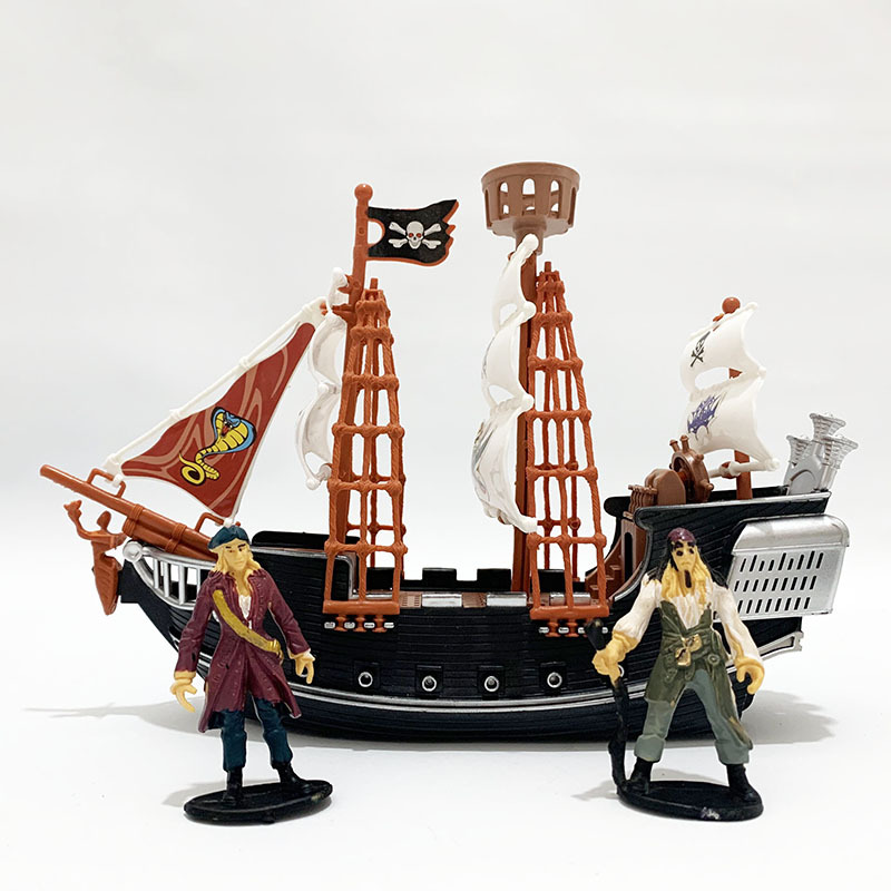 加勒比海盗船玩具模型六一儿童节小礼物男孩过家家公仔航海贼船舰|ms