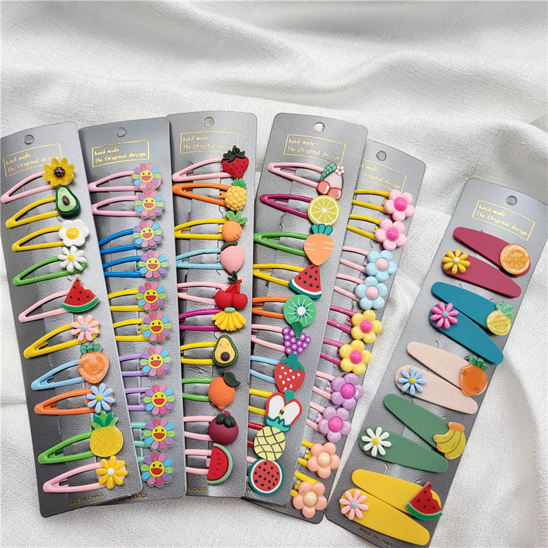 Juego de diez piezas de Corea del Sur horquilla para niños BB clip linda chica pelo roto flequillo clip tocado accesorios para el cabello de niña clip