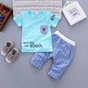 Children's sleeves, set, summer T-shirt for boys, top, trousers, children's clothing, season 2021