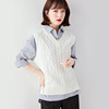 V-neck Korean version sleeveless knitted vest women’s fashion twist loose sweater vest