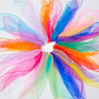 儿童舞蹈丝巾幼儿园表演小方巾教具纱巾透明丝巾小火苗|ru