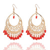 European and American fashion retro jewelry ladies style hollow water drops rice beads flowing Soviet earrings CN8118