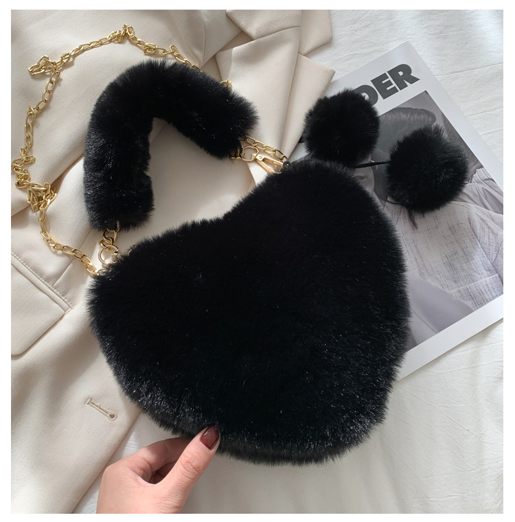 Cute Plush Heart-shaped Shoulder Bag display picture 14