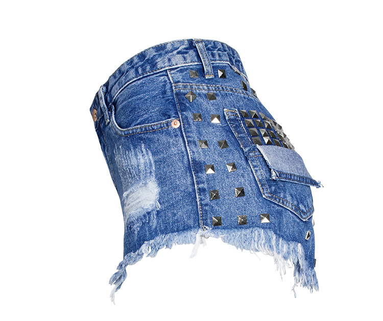 Femmes Vacances Du Quotidien Vêtement De Rue Rivet Shorts Lavé Jeans display picture 10