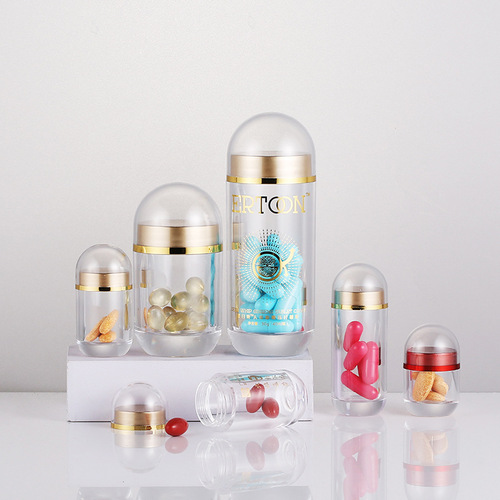 Acrylic Health Products Bottles in Multiple Sizes, High-end Capsule Filling Bottles, Tablet Candy Bottles, Transparent Packaging Bottles