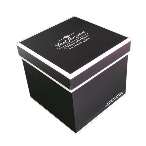 Square Gift Box Minimalist Christmas Gift Box for Boyfriend/Girlfriend, Black Birthday Gift Box, Handmade Gift Packaging Box